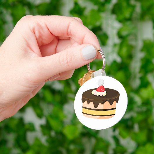 Chocolade Drip Cake met Aardbei Sleutelhanger