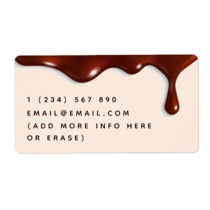 Chocolade Druppel Druppelen Chocolatier Aangepaste Etiket