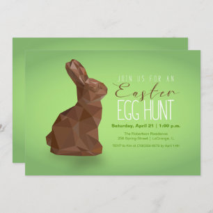 Chocolade Easter Bunny Egg Hunt Invitation Kaart