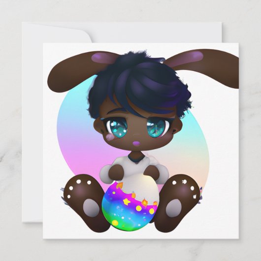 Chocolade Easter Melanin Bunny Baby Rabbit Melanin (Voorkant)