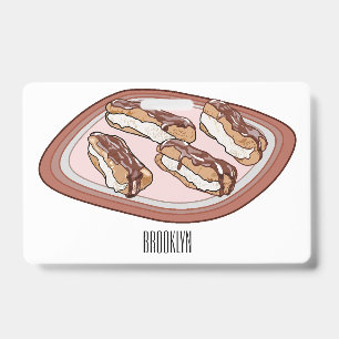 Chocolade eclair cartoon illustratie badge