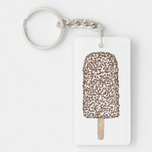 Chocolade Eclair Ice Cream Pop Populaire Sleutelha Sleutelhanger (Voorkant)