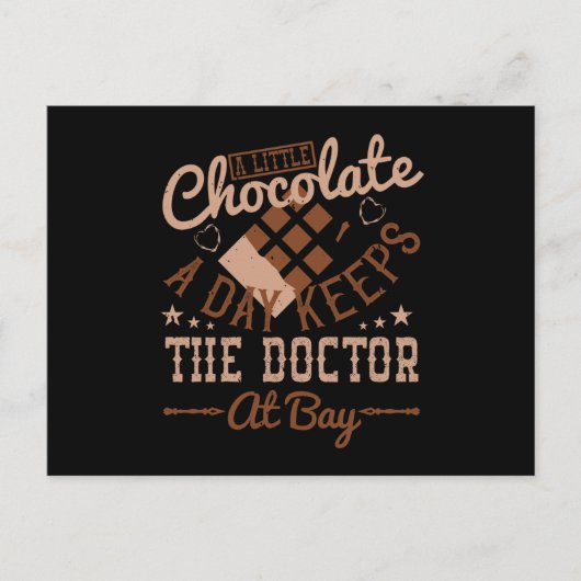 Chocolade - een beetje chocolade per dag briefkaart (Voorkant)