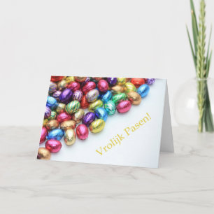 Chocolade eitjes eten feestdagen kaart