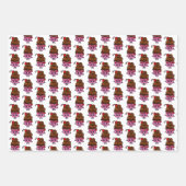 Chocolade en aardbeien Cupcakes Happy Birthday Inpakpapier Vel (Voorkant 3)