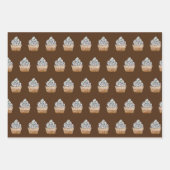 Chocolade en aardbeien Cupcakes Happy Birthday Inpakpapier Vel (Voorkant)