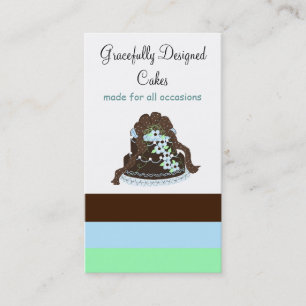 Chocolade en Blauwe Designtaart Visitekaartje