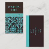 Chocolade en Blue Damask Visitekaartje (Voorkant / Achterkant)