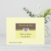 Chocolade en Botercreme Save the Date Uitnodiging (Staand voorkant)