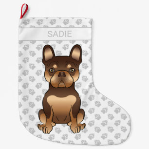 Chocolade En Bruine Franse Bulldog Zacht Honden & Grote Kerstsok