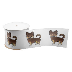Chocolade En Bruine Langharige Chihuahua Hond Lint