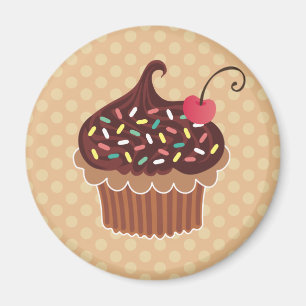 Chocolade en Cherry Cupcake Magneet