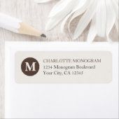 Chocolade en Crème Monogram Etiket (Insitu)