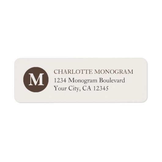 Chocolade en Crème Monogram Etiket (Voorkant)