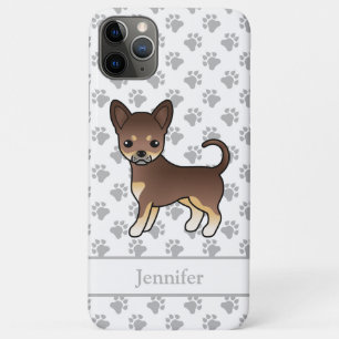 Chocolade En Effen Vacht Chihuahua Hond & Naam iPhone 11 Pro Max Hoesje