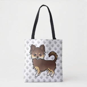 Chocolade En Effenbruine Langharige Chihuahua Hond Draagtas