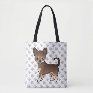 Chocolade En Effenhuidige Chihuahua Hond & Pootjes Draagtas