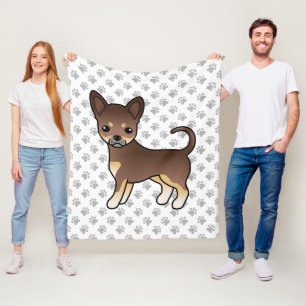 Chocolade En Effenhuidige Chihuahua Hond & Pootjes Fleece Deken