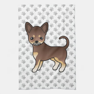 Chocolade En Effenhuidige Chihuahua Hond & Pootjes Theedoek