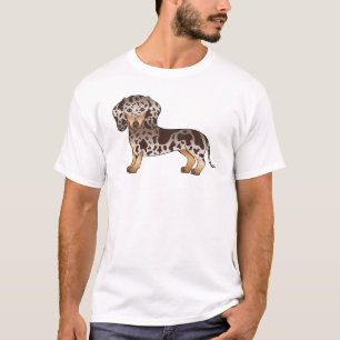 Chocolade En Lichtbruine Dapple Gladharige Dachsho T-shirt