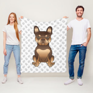 Chocolade En Lichtbruine Franse Bulldog Zacht Hond Fleece Deken