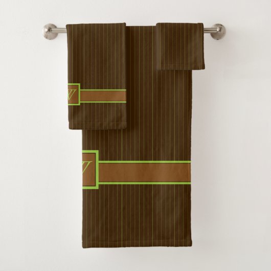 Chocolade en Limoen-instripesdoekset Bad Handdoek (Insitu)