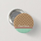 chocolade en muntpatter: knoopbadge ronde button 3,2 cm (Voorkant /achterkant)