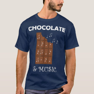 Chocolade en muzieknotities Muzikant Chocolatier T-shirt