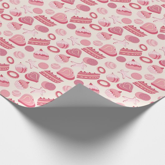 Chocolade- en pasteipatroon 2 cadeaupapier (Hoek)