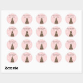 Chocolade en Roze sparen de Datum Ronde Sticker (Vel)