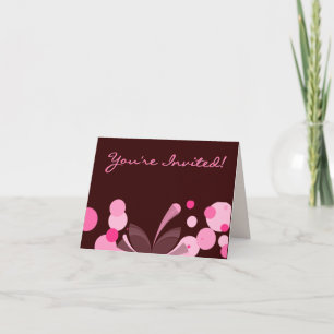 Chocolade en Roze uitnodiging