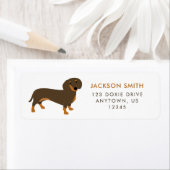 Chocolade en Tan Dachshund Retouradreslabel Etiket (Insitu)