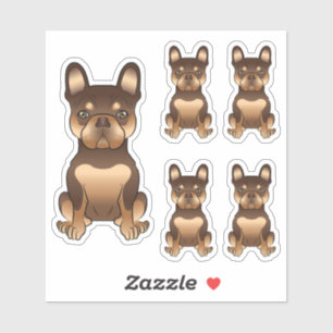 Chocolade en Tan French Bulldog Cute Dog Sticker