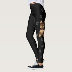 Chocolade en Tan French Bulldog / Frenchie & Paws Leggings