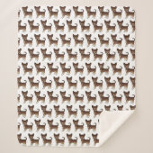 Chocolade en Tan Smooth Coat Chihuahua Pattern Sherpa Deken (Voorkant)