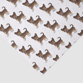 Chocolade en Tan Smooth Coat Chihuahua Pattern Tissuepapier (Detail)
