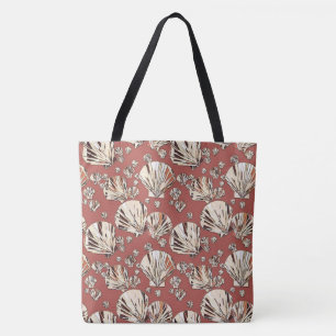 Chocolade en tan-zeeschelpen, chocoladeachtergrond tote bag