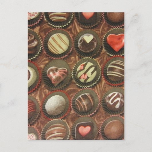 Chocolade en truffels briefkaart (Voorkant)