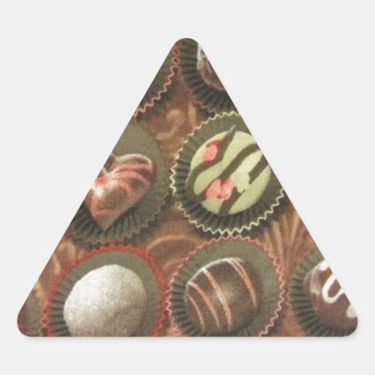 Chocolade en truffels driehoek sticker (Voorkant)