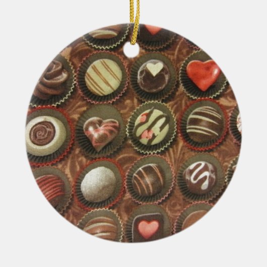 Chocolade en truffels keramisch ornament (Voorkant)