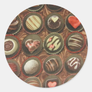 Chocolade en truffels ronde sticker