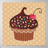 Chocolade en Vanilla Cupcake Canvas afdrukken Poster (Voorkant)
