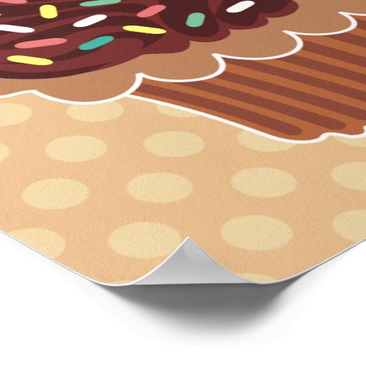 Chocolade en Vanilla Cupcake Canvas afdrukken Poster (Hoek)