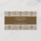 Chocolade en White Damask Visitekaartje (Achterkant)
