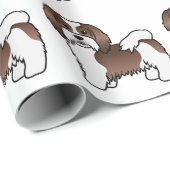 Chocolade en White Havanese Cartoon Dog Pattern Cadeaupapier (Rol Hoek)