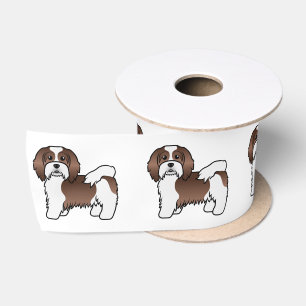 Chocolade En Witte Havanese Mooie Cartoon Hond Lint