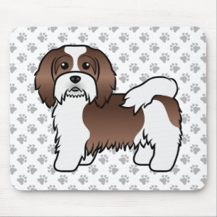 Chocolade En Witte Havanese Mooie Cartoon Hond Muismat
