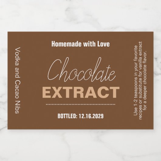 Chocolade Extract Moderne Label Sticker (Enkel label)