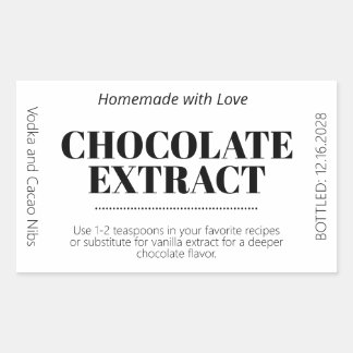 Chocolade Extract Moderne Label Sticker ZEX_001g