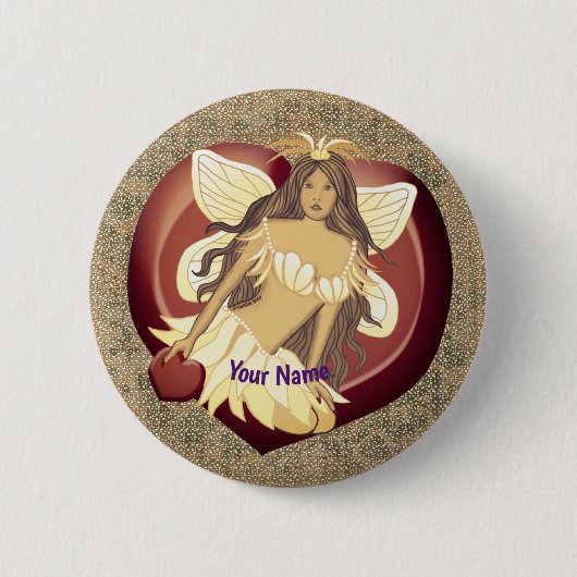Chocolade Fairy pin Ronde Button 5,7 Cm (Voorkant)